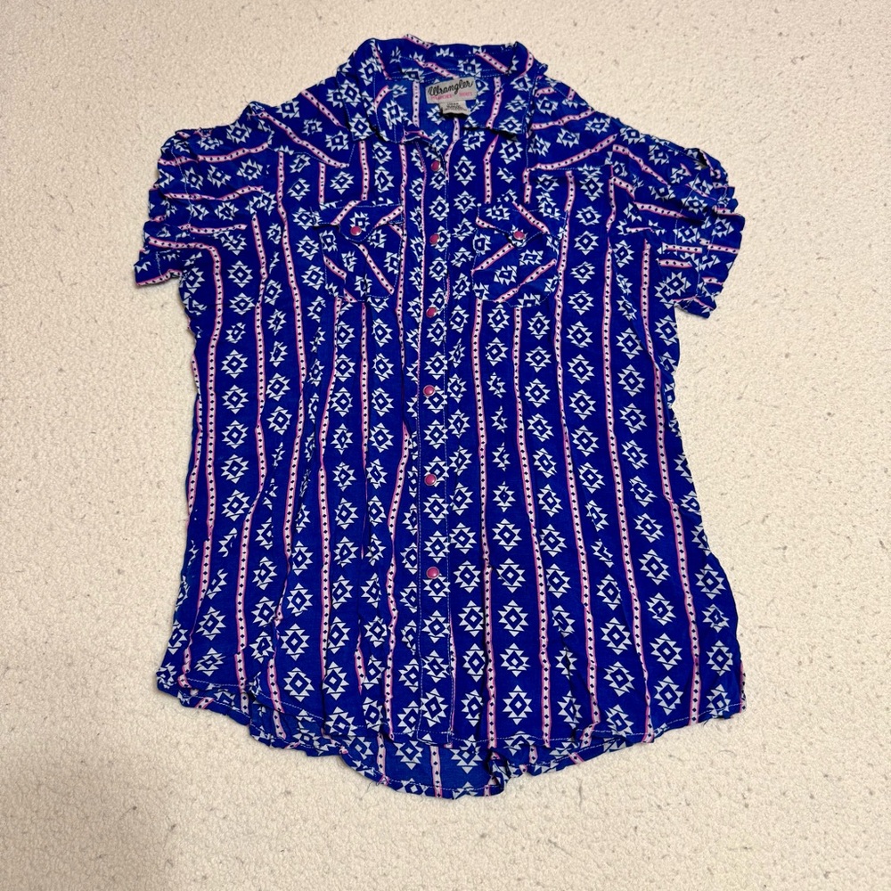 Wrangler Medium Pink Pearl Button down Rancher Shirt